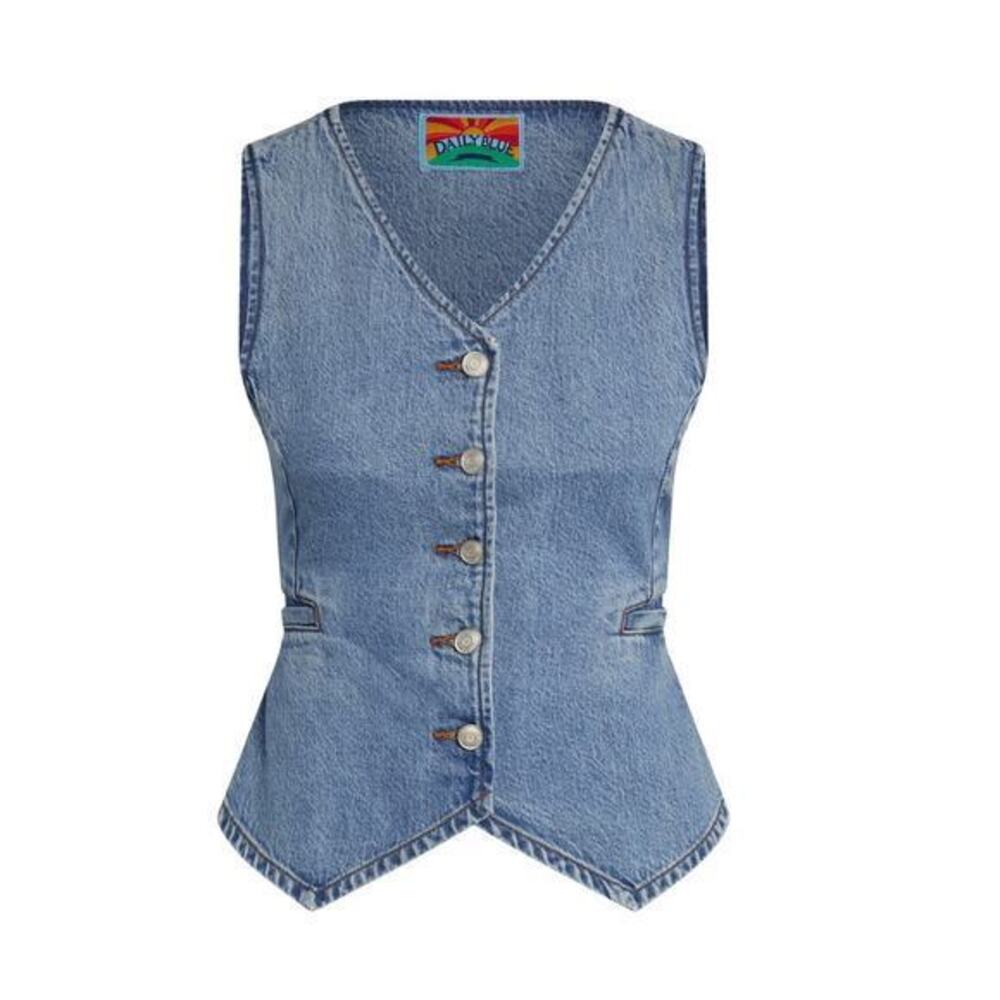 Daily Blue by Adriano Goldschmied Boomer Tailored Denim Vest size M NWT